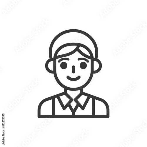 waitress minimalist line art icon logo symbol 