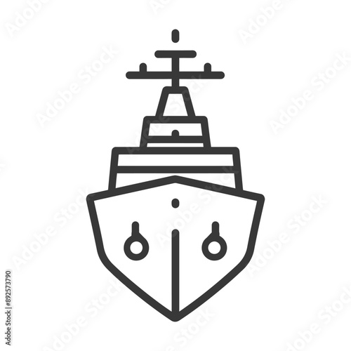 warship minimalist line art icon logo symbol 