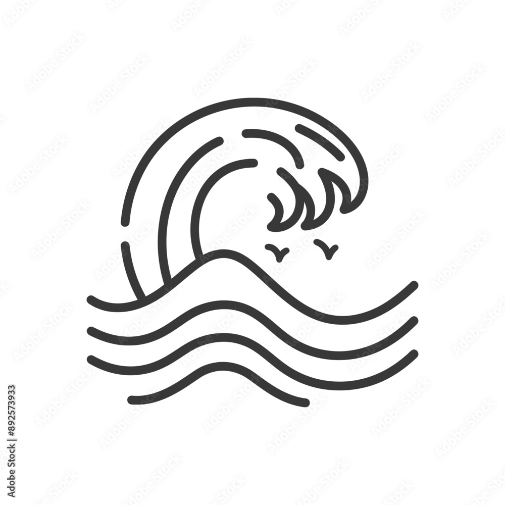 wave minimalist line art icon logo symbol wave minimalist line art icon logo symbol