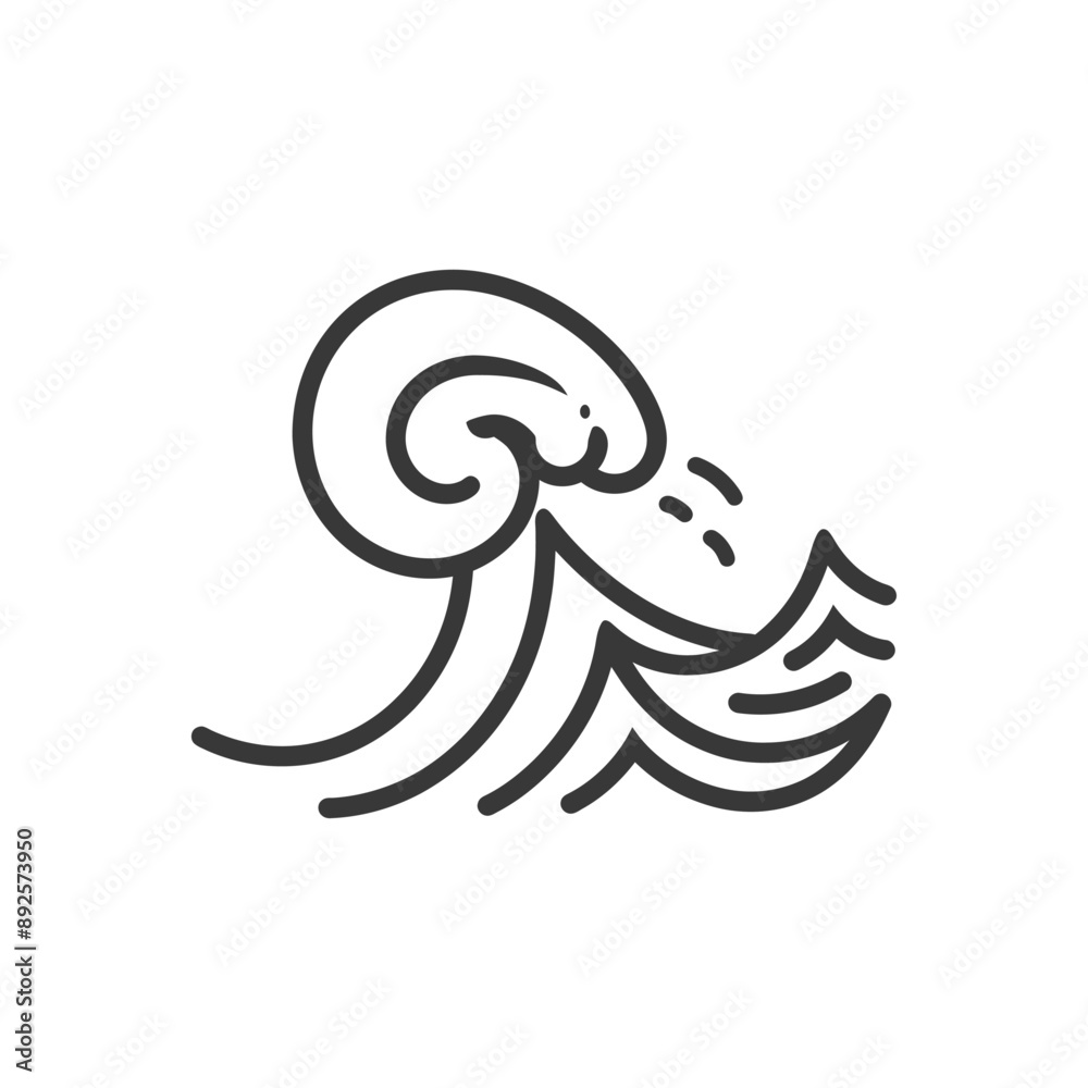 wave minimalist line art icon logo symbol wave minimalist line art icon logo symbol