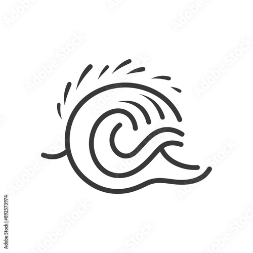 wave minimalist line art icon logo symbol 