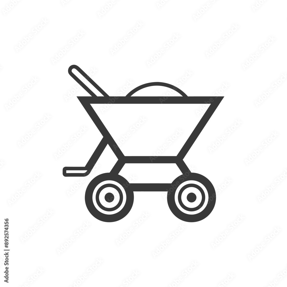 wheelbarrow minimalist line art icon logo symbol wheelbarrow minimalist line art icon logo symbol
