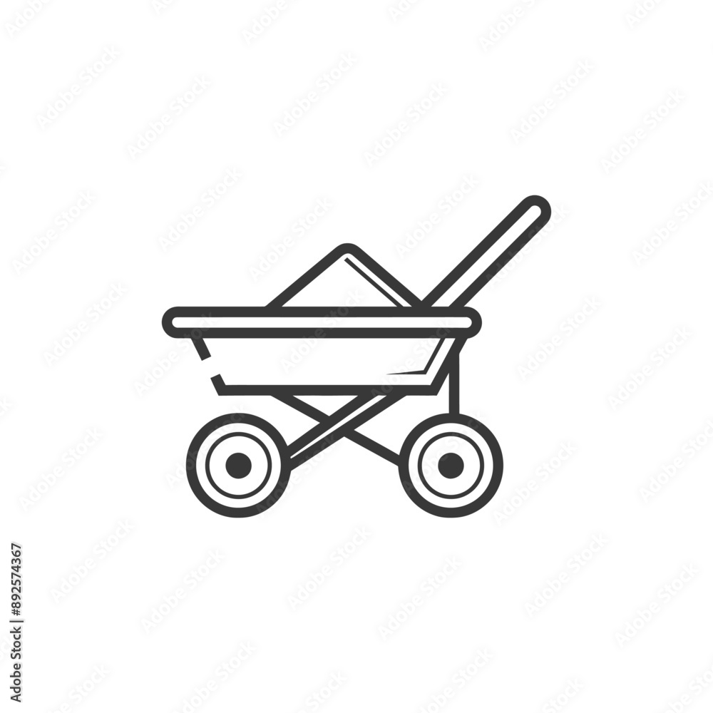 wheelbarrow minimalist line art icon logo symbol wheelbarrow minimalist line art icon logo symbol