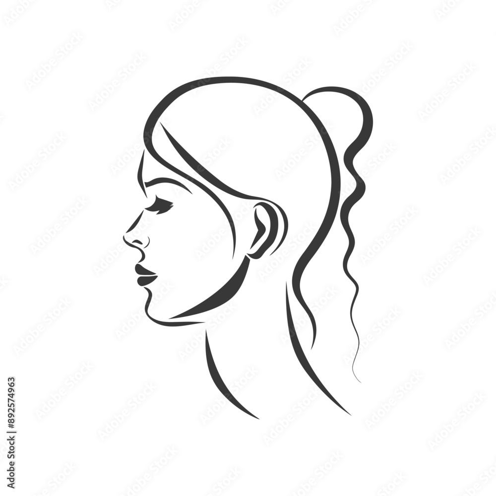woman head minimalist line art icon logo symbol woman head minimalist line art icon logo symbol