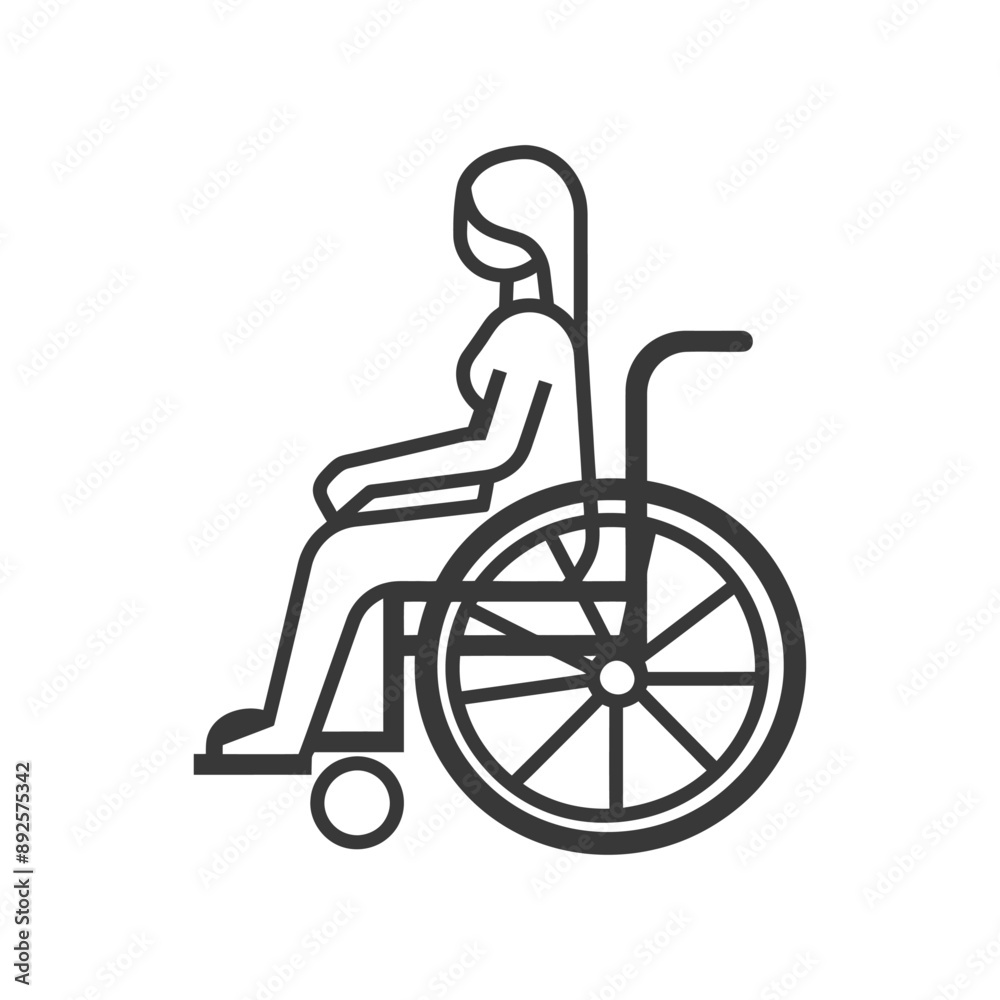 woman in a wheelchair minimalist line art icon logo symbol woman in a wheelchair minimalist line art icon logo symbol