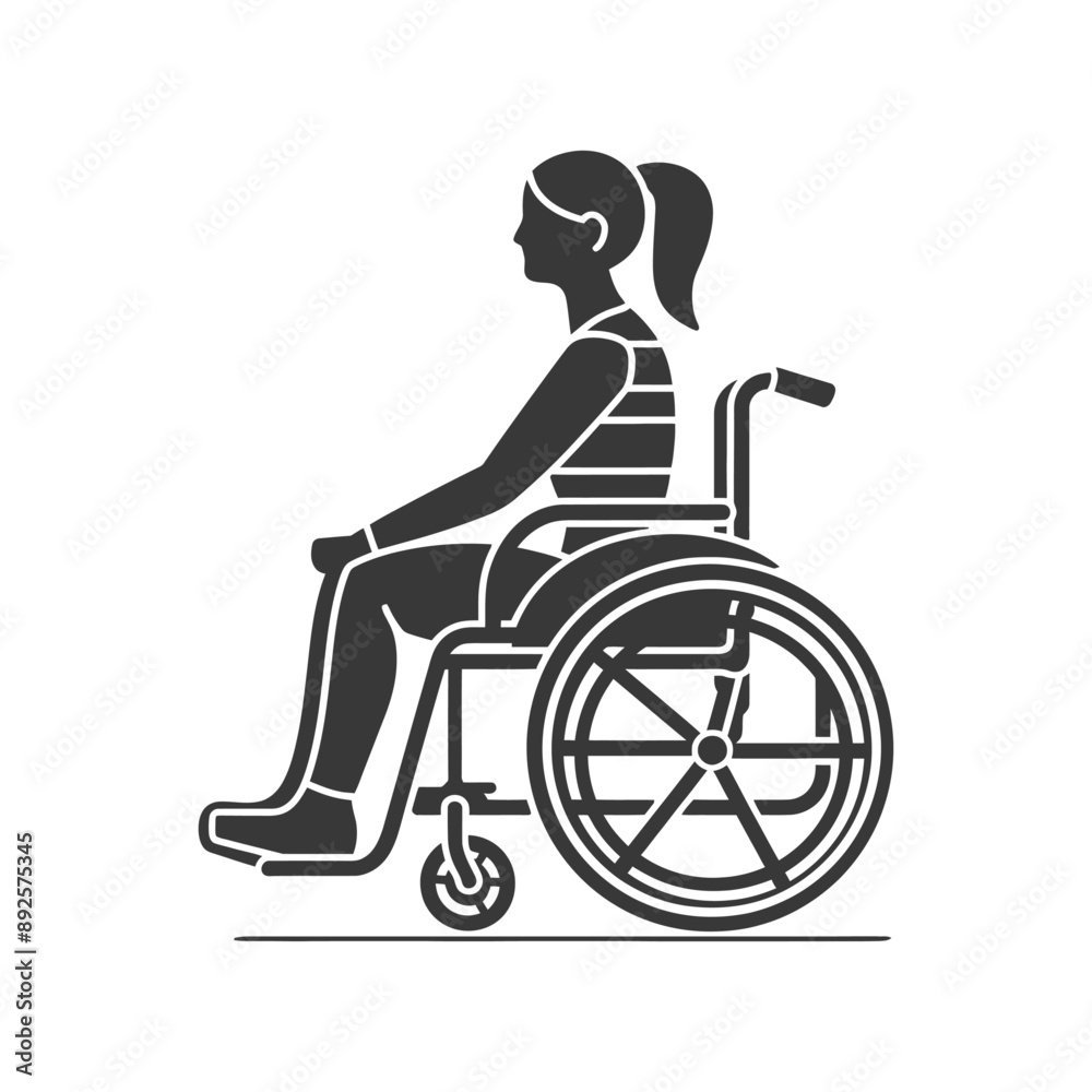woman in a wheelchair minimalist line art icon logo symbol woman in a wheelchair minimalist line art icon logo symbol