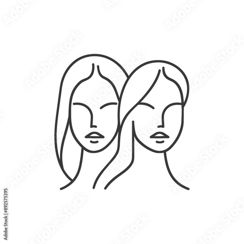 women minimalist line art icon logo symbol 