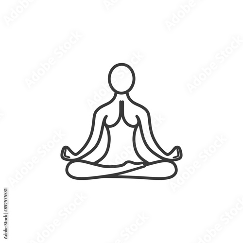 yoga minimalist line art icon logo symbol 