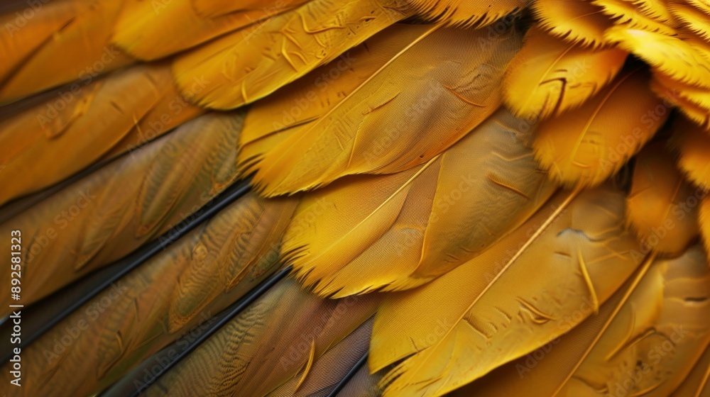 Golden Bird Feathers Macro. Golden Bird Feathers Macro.