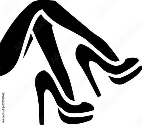 Silhouette of crossed legs in high heels, stylish footwear and fashion icon