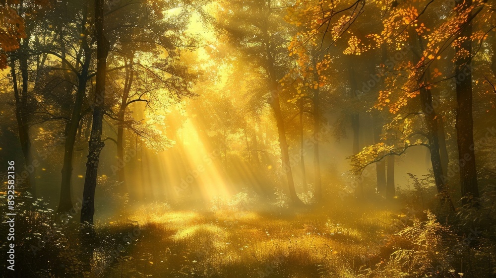 Golden Forest Sunrise. Golden Forest Sunrise.