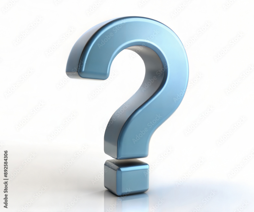 Three-dimensional question mark on white background. Three-dimensional question mark on white background.