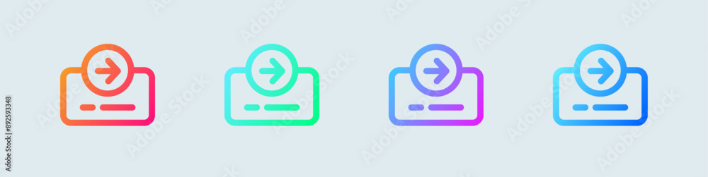Login line icon in gradient colors. Sign in symbol vector illustration. Login line icon in gradient colors. Sign in symbol vector illustration.