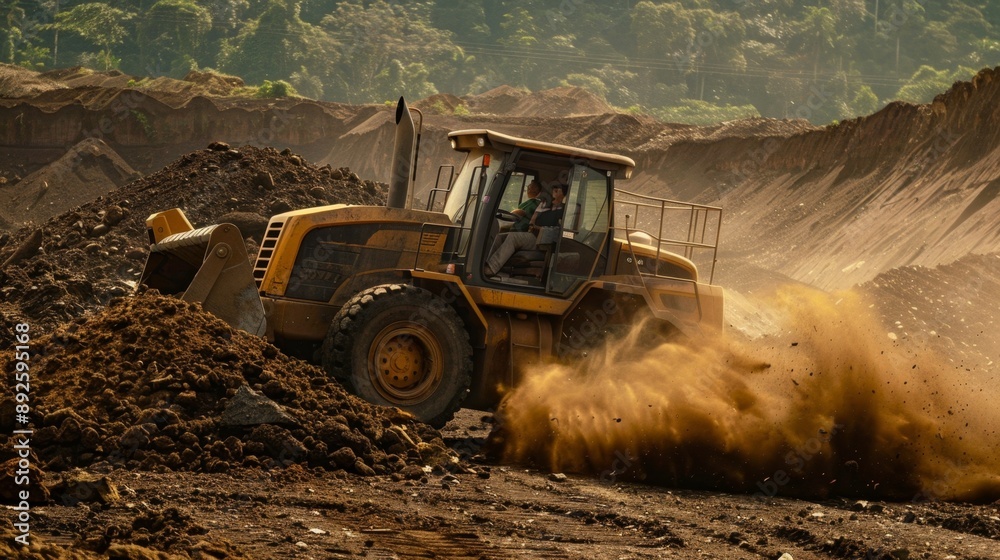 Excavator Working in a Quarry. Excavator Working in a Quarry.