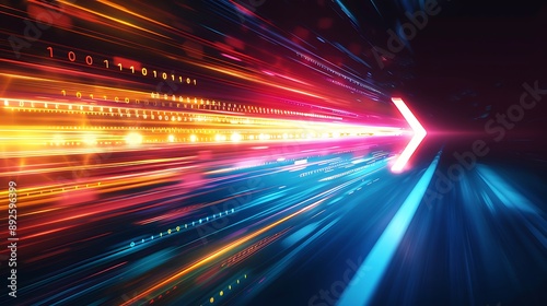 Light arrow speed communication abstract background business concept