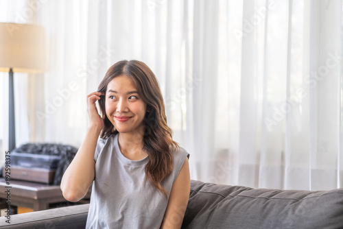 Portrait of smiling beautiful pretty asian woman clean fresh healthy white skin posing smile in pajamas white clothes, skincare, lady, model, cosmetic, fashion.Girl relax, enjoy at home.asia beauty Free Download Portrait of smiling beautiful pretty asian woman clean fresh healthy white skin posing smile in pajamas white clothes, skincare, lady, model, cosmetic, fashion.Girl relax, enjoy at home.asia beauty - GFXLoad