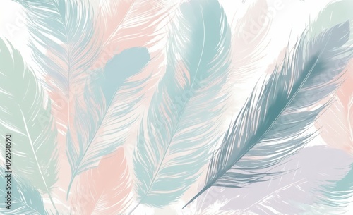 Feather Pattern in Pastel Colors