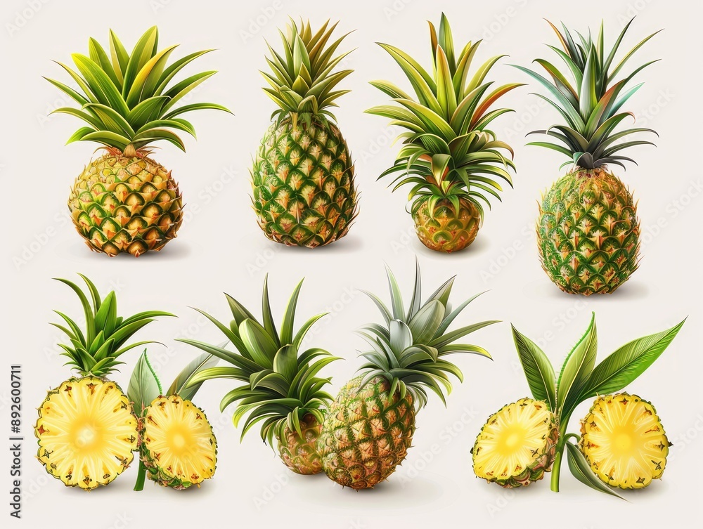 set of pineapple set of pineapple