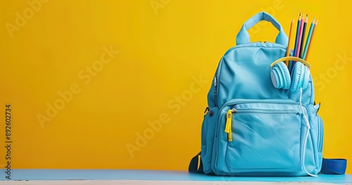 Back to School Backpack with Copy Space for Custom Notification