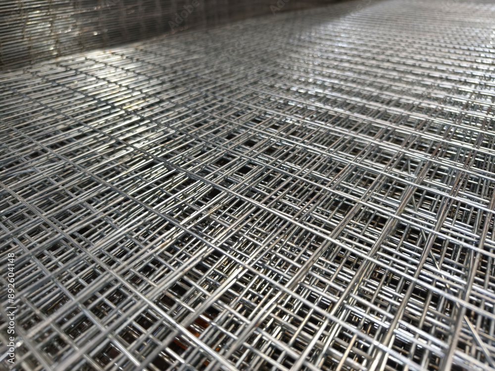 Obraz premium Steel chain link fence wire mesh texture and pattern