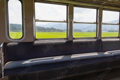 懐かしいレトロな電車の車窓