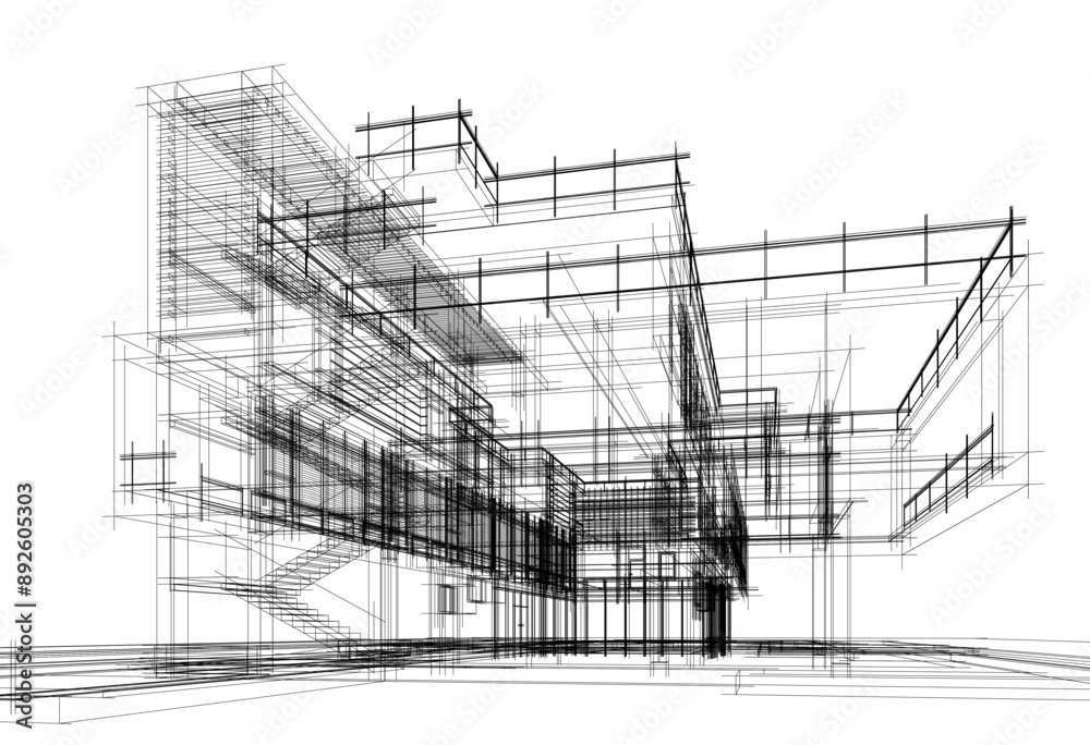 Obraz premium sketch of building