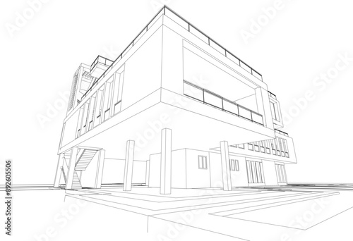 sketch of building