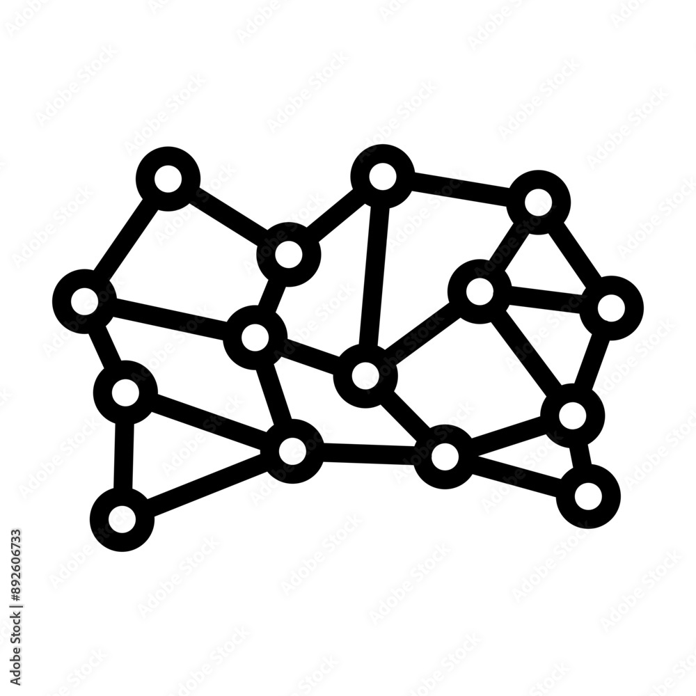 Connecting Dots Vector Line Icon Design Connecting Dots Vector Line Icon Design