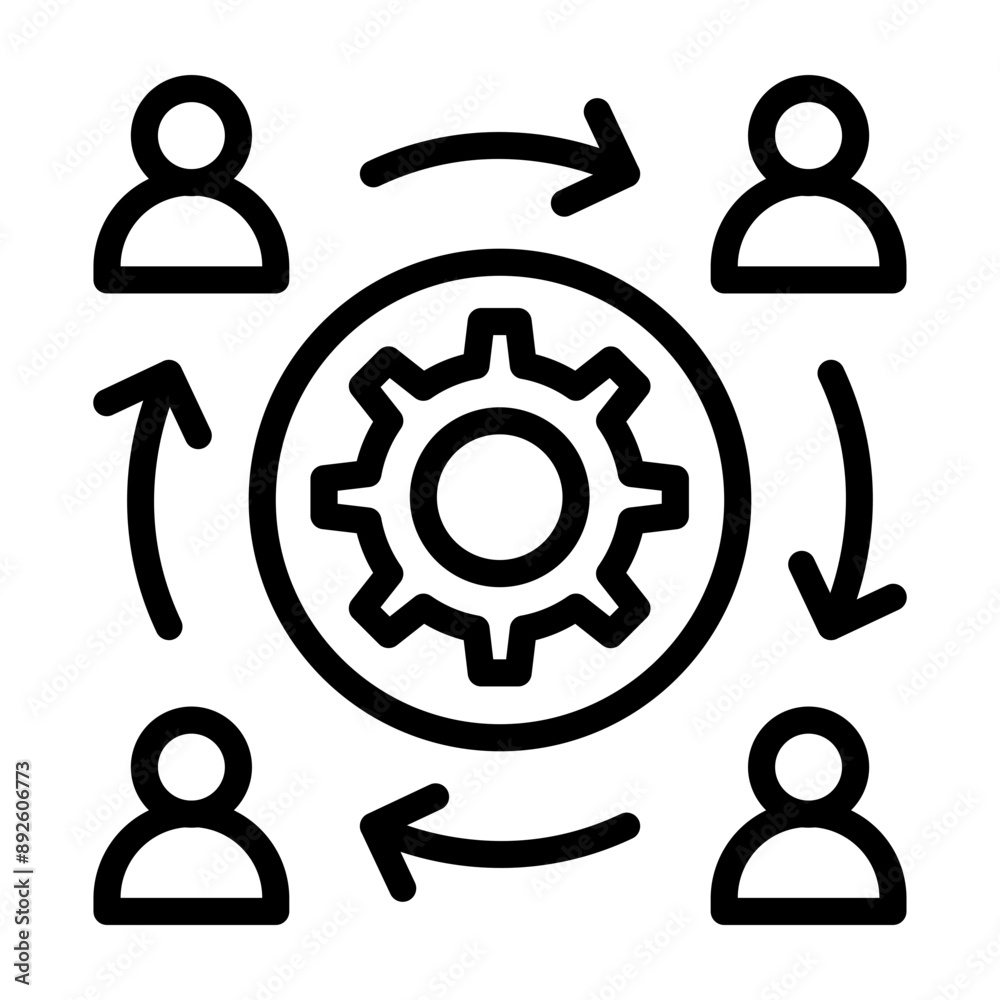Collaboration Tools Vector Line Icon Design Collaboration Tools Vector Line Icon Design