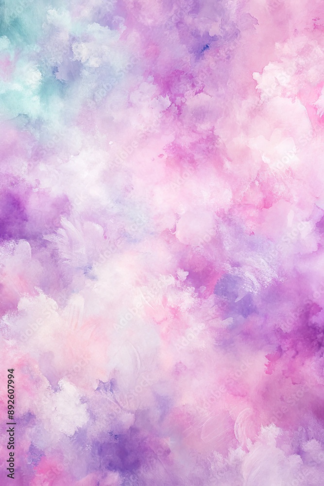 Soft pink and purple watercolor background with dreamy clouds. Soft pink and purple watercolor background with dreamy clouds.
