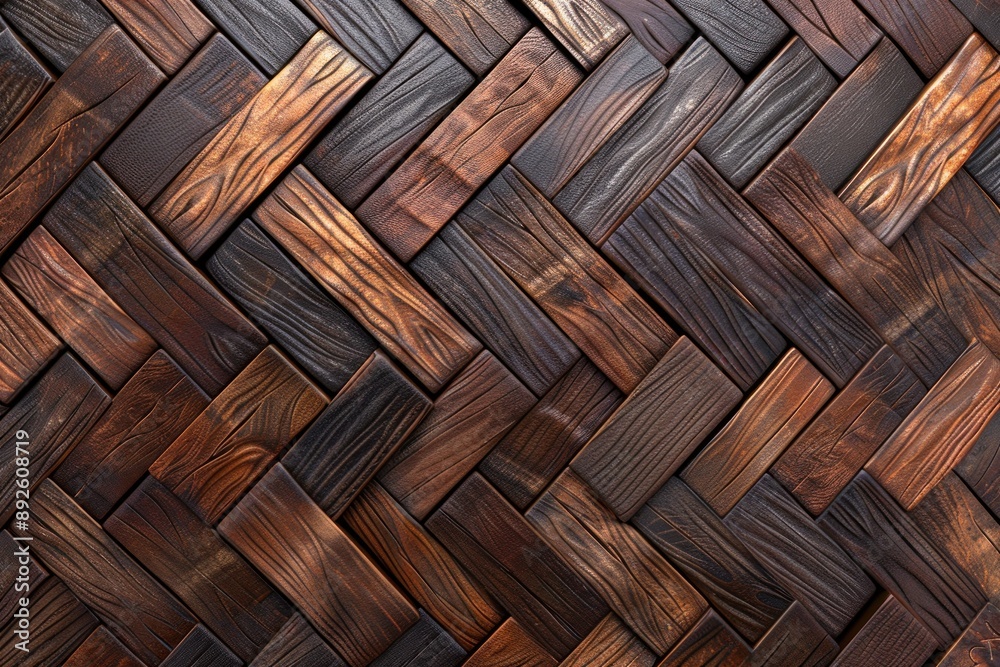 Background with 3D wood herringbone texture