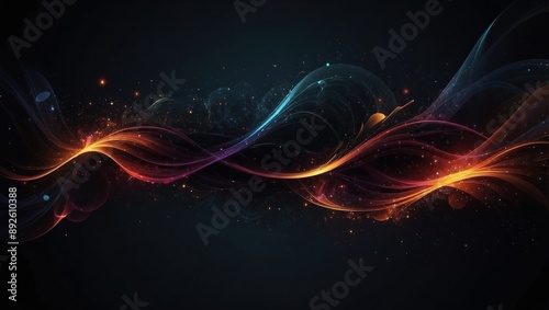 Abstract dark background with colorful line