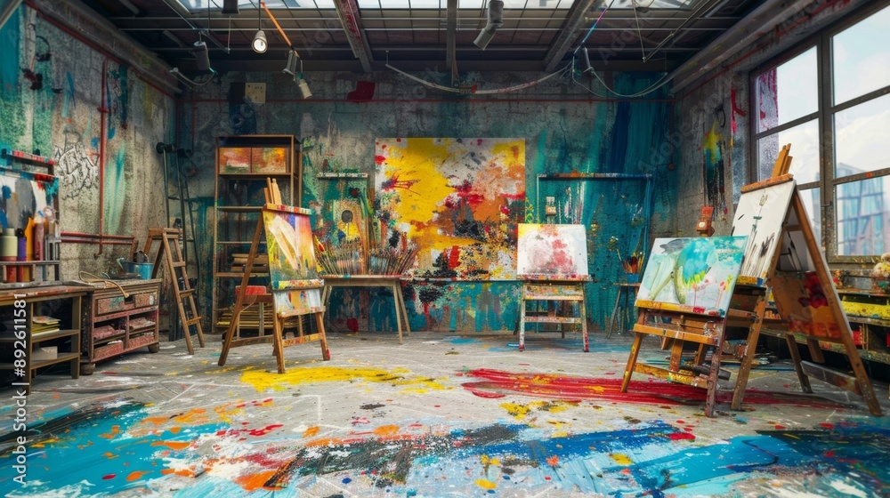 Artistic Mess in an Artist's Studio. Artistic Mess in an Artist's Studio.