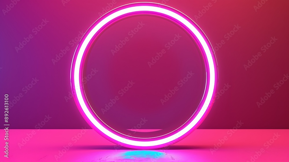 Round circle picture frame with two tone neon color shade motion graphic on pink background Round circle picture frame with two tone neon color shade motion graphic on pink background