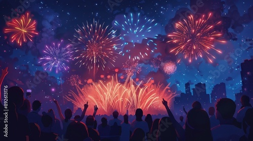 Night Sky Fireworks Celebration