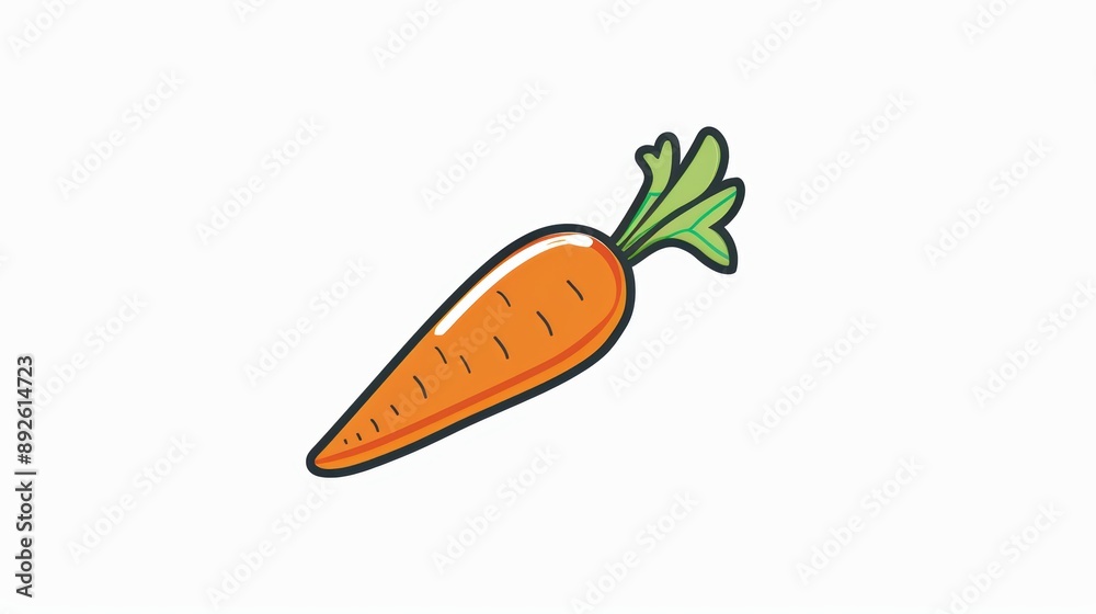 A simple illustration of a carrot, with only one in the center of the image, is a symbol of art. Dynamic on a clean white background. A simple illustration of a carrot, with only one in the center of the image, is a symbol of art. Dynamic on a clean white background.