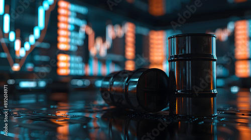 oil barrels drums prices finance financial graph investment bar data growth success market analysis technology trading, Wealth money return profits business fund analysis money