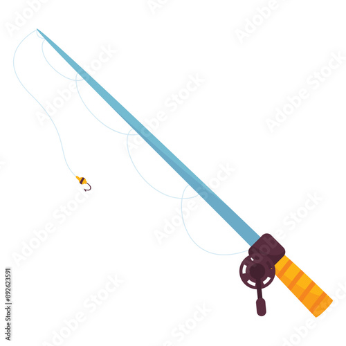 preparation of fishing equipment vector illustration