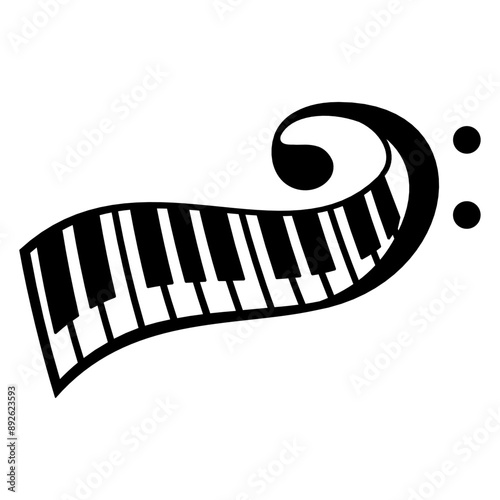 Keyboards Piano Clef Keys Bass Music Note French Violin Treble Musical Instrument Sound Love Icon Symbol Design