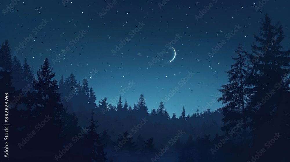 Naklejka premium winter forest landscape