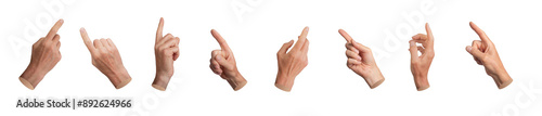 Photos Index finger, pointer indicating, pointing to different sides, angles