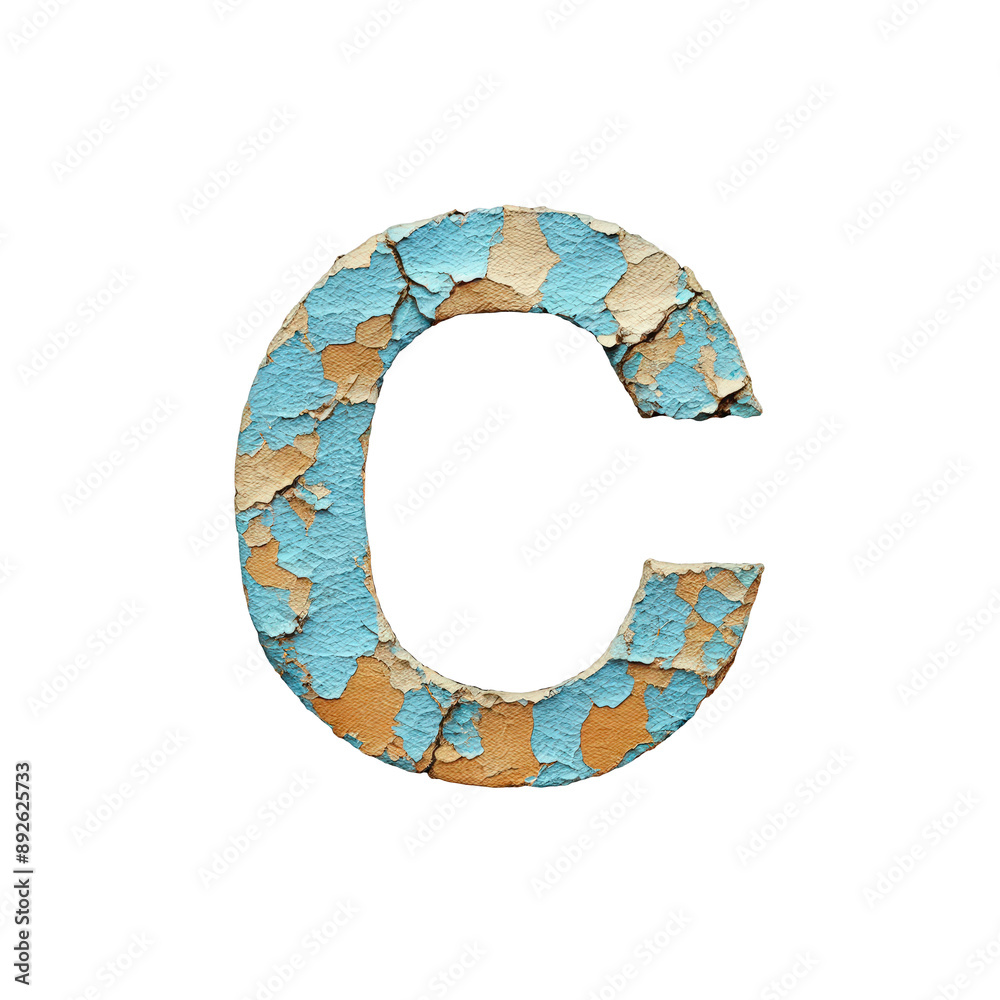 Letter C. Weathered peeling Paint Texture Artstyle. typography font, alphabet abc, isolated on transparent background png. Letter C. Weathered peeling Paint Texture Artstyle. typography font, alphabet abc, isolated on transparent background png.