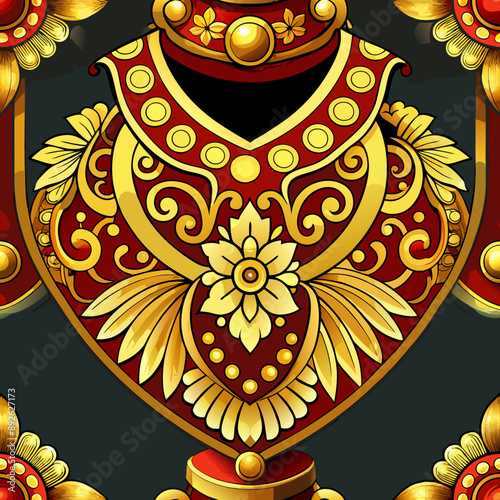 Ethnic neck collar line baroque design for embroidery