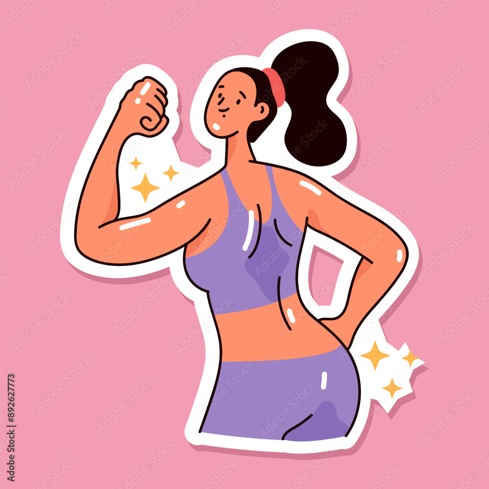 Bodybuilder woman people characters posing. Vector flat graphic design element illustration Bodybuilder woman people characters posing. Vector flat graphic design element illustration