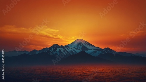 Majestic Mountain Peak at Sunset