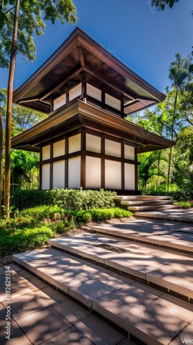 Discover Serenity A Peaceful Buddhist Temple Nestled in the Heart of a Lush Tranquil Forest Landscape