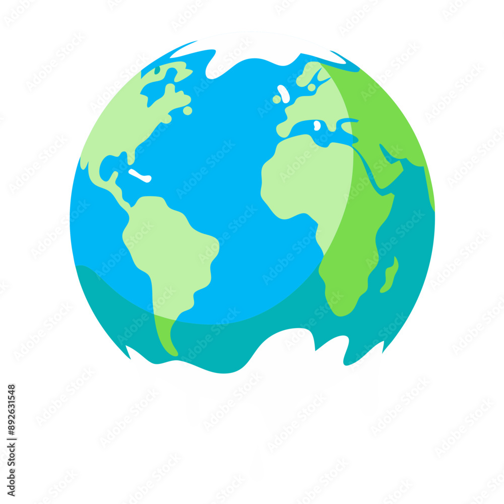 world, globe, earth with melting ice caps and changing climate world, globe, earth with melting ice caps and changing climate