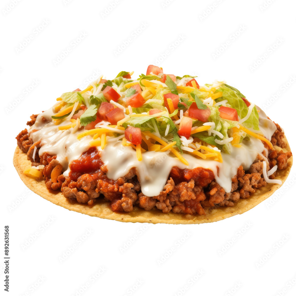 Isolated Delicious Taco with Meat, Cheese, and Fresh Vegetables. Isolated Delicious Taco with Meat, Cheese, and Fresh Vegetables.