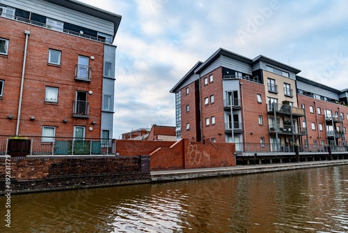 Obraz na płótnie Central Chester in Northern England on a Cloudy Spring Day at Twilight w salonie