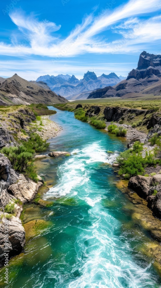 Majestic Rugged Canyon with a Serene River Flowing Through Lush Greenery A Breathtaking Natural Landscape for Adventure Enthusiasts Majestic Rugged Canyon with a Serene River Flowing Through Lush Greenery A Breathtaking Natural Landscape for Adventure Enthusiasts